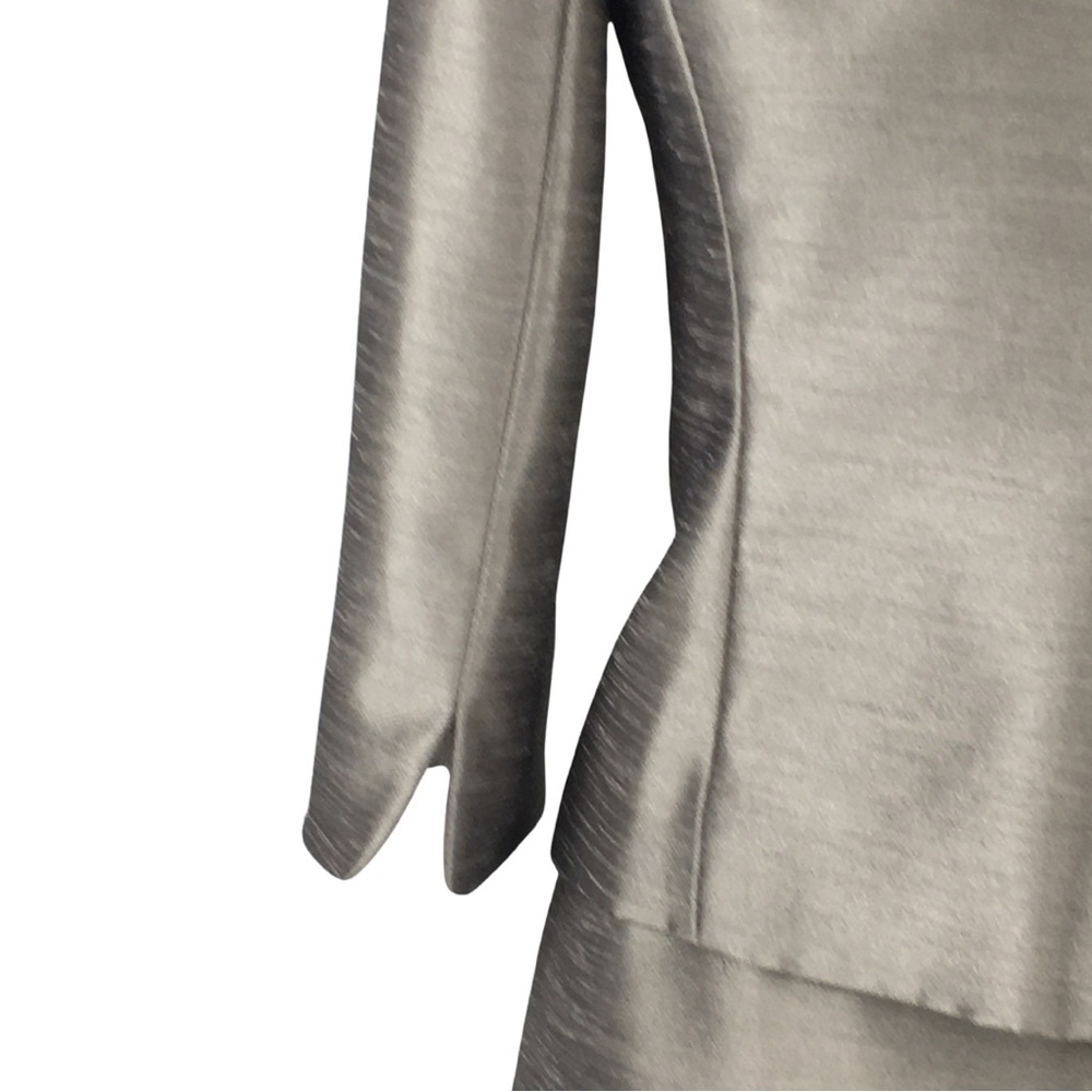 Kasper 2 Piece Gold Champagne 3/4 Sleeve A-line Skirt Blazer Petite Set size 8 - Picture 8 of 16